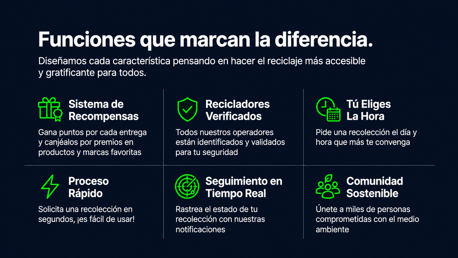 funciones recoapp